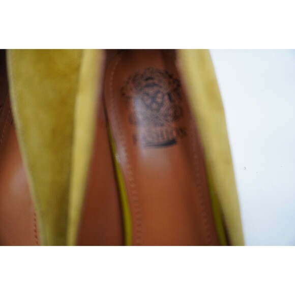 Suede Leather Square Toe Chky Heels Vintage Floral Handmade Pump by Fashion 9.5 - Picture 7 of 11